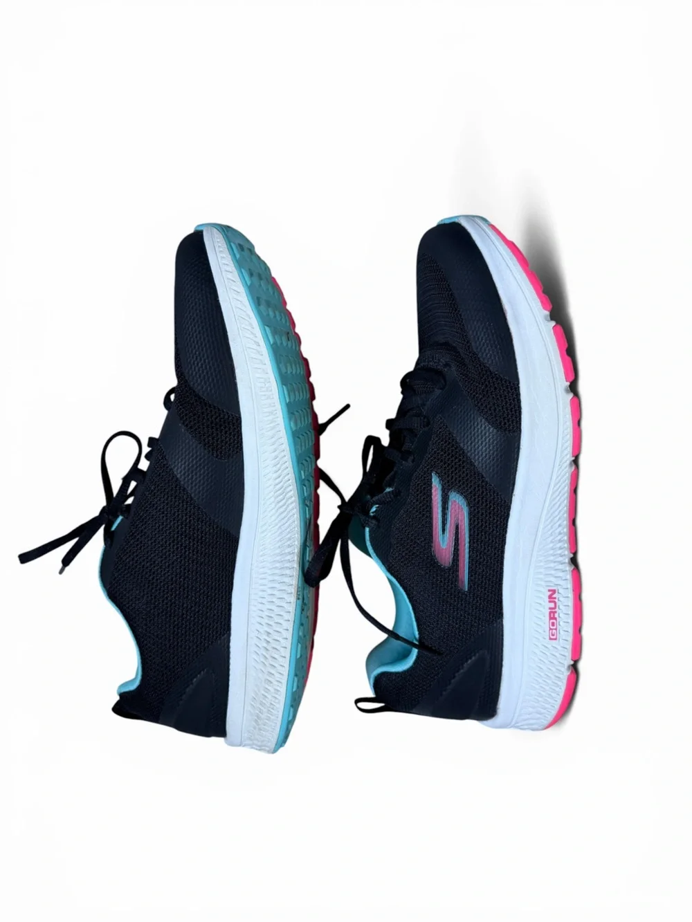 Skechers GOrun Athletic Running Sneakers Black Aqua Pink Women’s 10